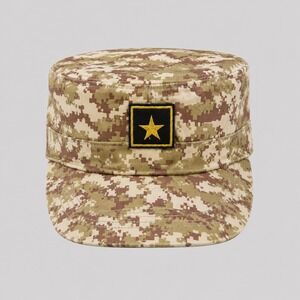 Digital Desert Camo Cadet Hat Gold Star Patch Snapback Military Patrol Cap Tan